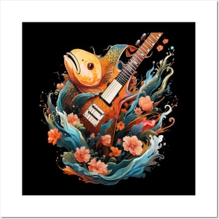 Goldfish Playing Guitar Posters and Art